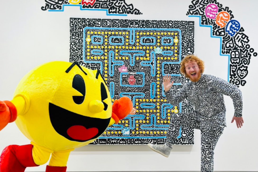 Mr Doodle posing with Pacman